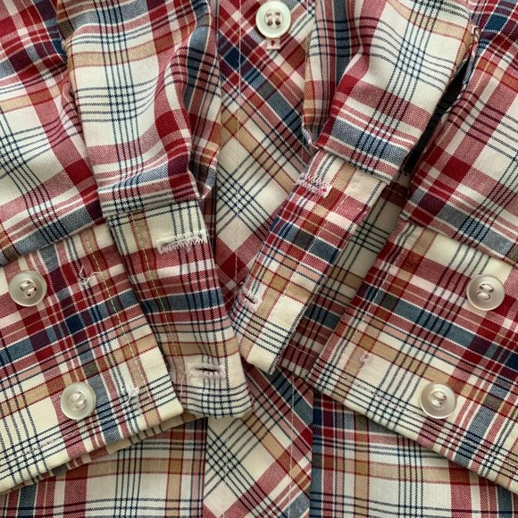 70s Vintage Button-Down Plaid Shirt. Small. Koret of California. - Picture 5 of 11